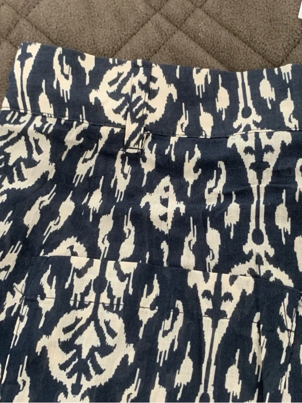 Zara Ikat Print Wide Leg Button Front Boho Wide Leg 100% Cotton Relaxed Pant XXL